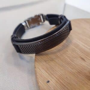 Pulseira Masculino Courino Sintético Preto