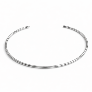 Choker Aro Liso Rígido Banhado a Prata 925  Elegante Feminina – LILLARA SEMIJOIAS