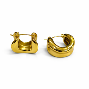 Brinco Argola Orgânica Bold em Aço Cirúrgico  Banho Dourado LILLARA SEMIJOIAS