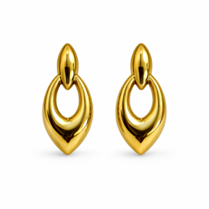 Brinco alongado gota vazado em banho dourado com design sofisticado e moderno. Elegância e brilho com a qualidade LILLARA SEMIJOIAS.